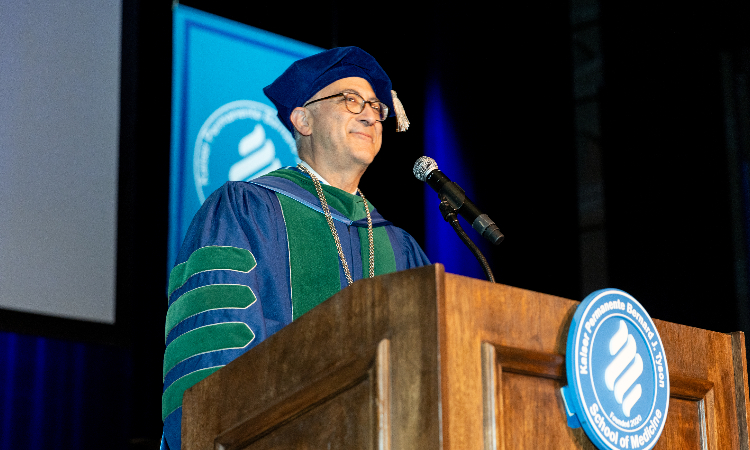 KPSOM Dean and CEO John L. Dalrymple, MD delivers commencement address.