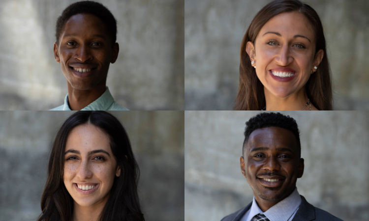 KPSOM students Saadiq Garba, Hailey Shoemaker, Brandon Towns, and Ariana Vajdi.