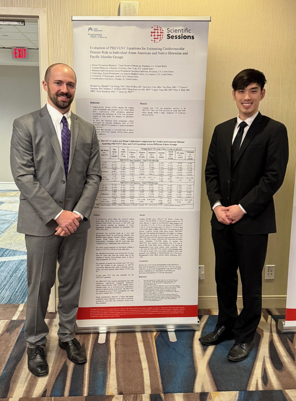 KPSOM student Michael Au and Matthew T. Mefford, PhD, of the Kaiser Permanente Southern California Department of Research and Evaluation at the conference.