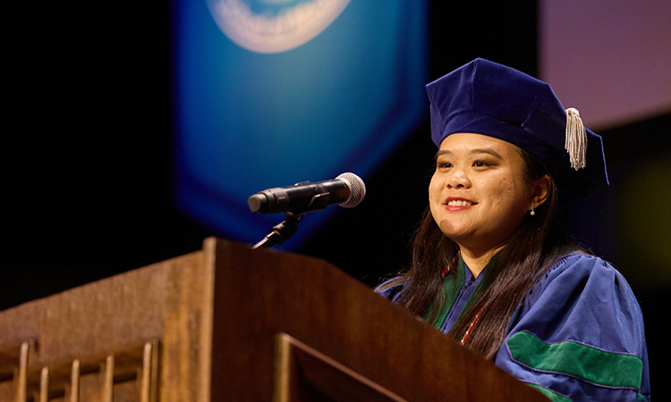Student commencement speaker Tanya Watarastaporn.