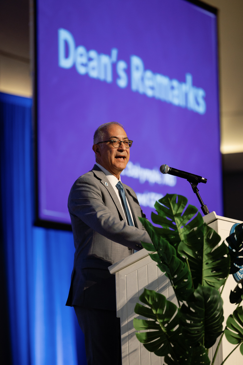 KPSOM Dean and CEO John L. Dalrymple, MD, delivers remarks at the event.