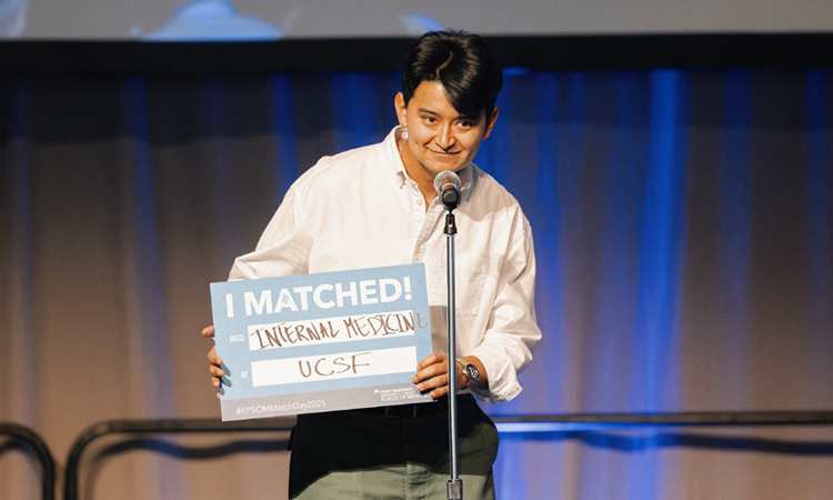 KPSOM student Victor Escobedo at the Match Day celebration event.