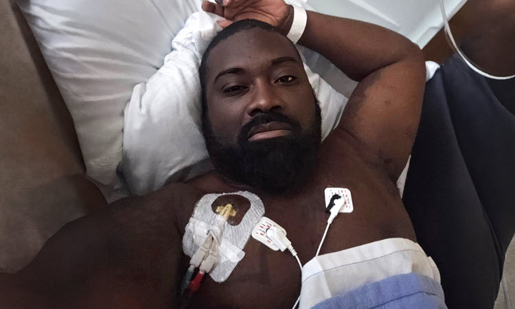 Donte Cofield during his hospital stay.