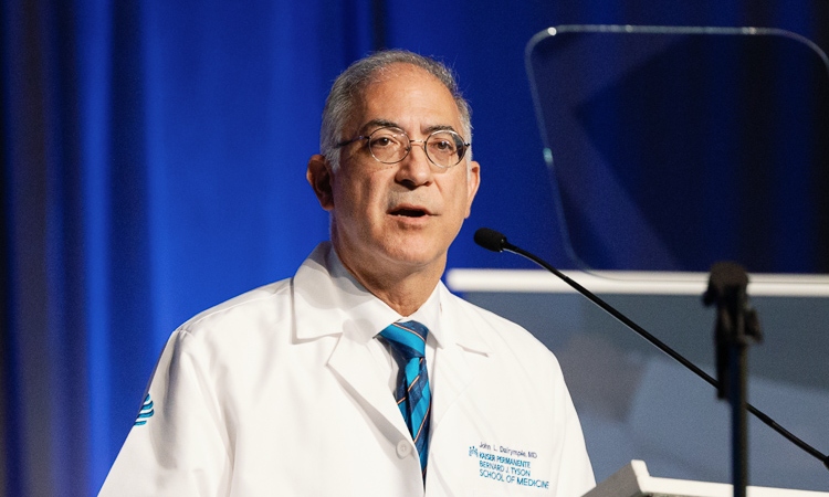 KPSOM Dean and CEO John L. Dalrymple, MD, delivers keynote remarks.